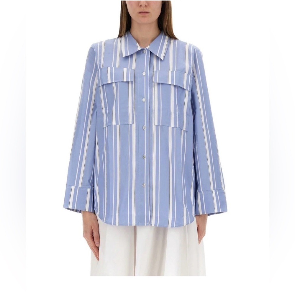 Baum und Pferdgarten blue Striped Organic Cotton Shirt Neutral Button Down